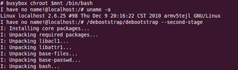 debootstrap second stage