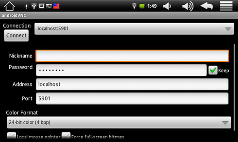vnc android connection