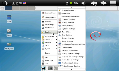 xfce archos 70b ereader