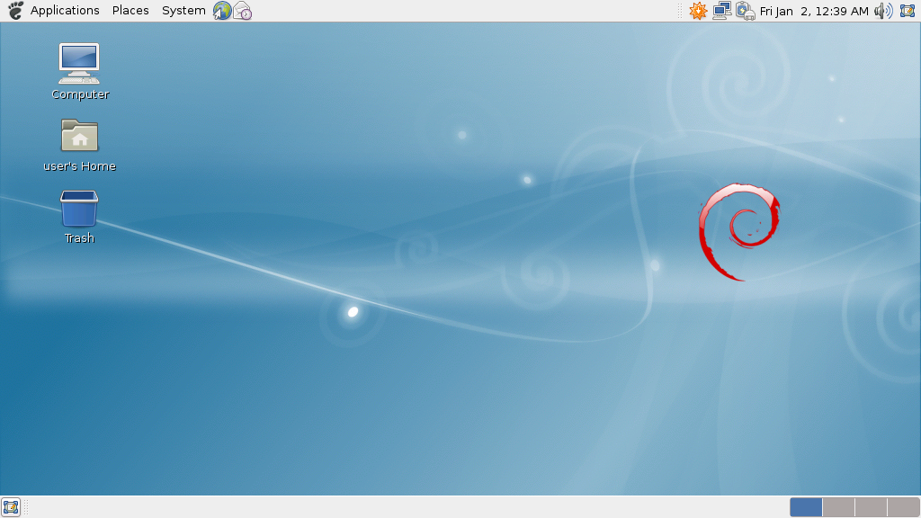 Debian Lenny Gnome на Roverbook Steel